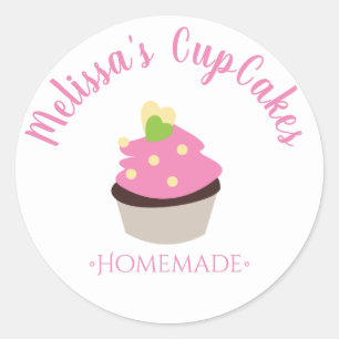 CupCake Logo Whisk Homemade Bakery Chalkboard Classic Round Sticker