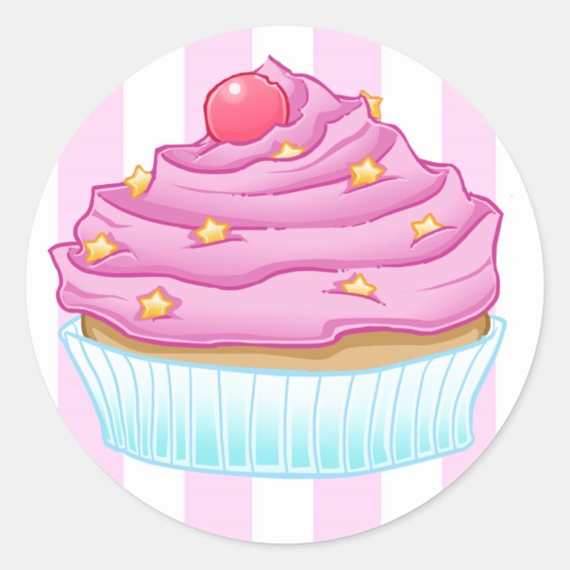 Cupcake Love Classic Round Sticker (Front)