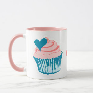 Cupcake Love custom name mugs