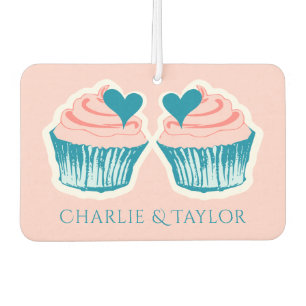 Cupcake Love custom names couple's air freshner Freshener