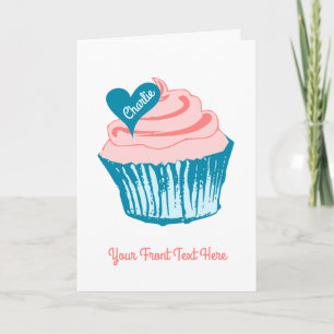 Cupcake Love custom text greeting card