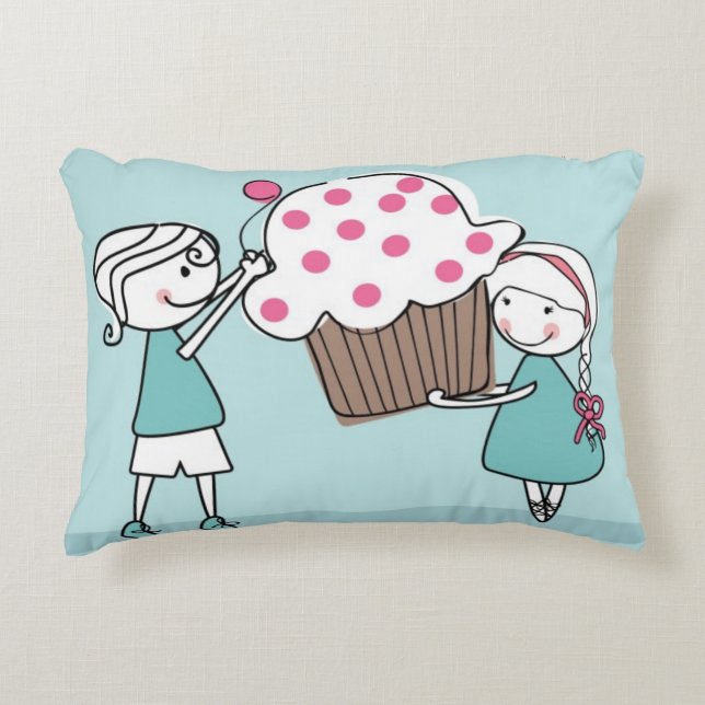 Cupcake Love Decorative Pillow (Front)