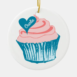 Cupcake Love nom personnalisé ornements