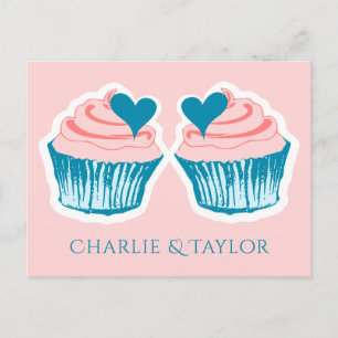 Cupcake Love noms personnalisés carte postale de c