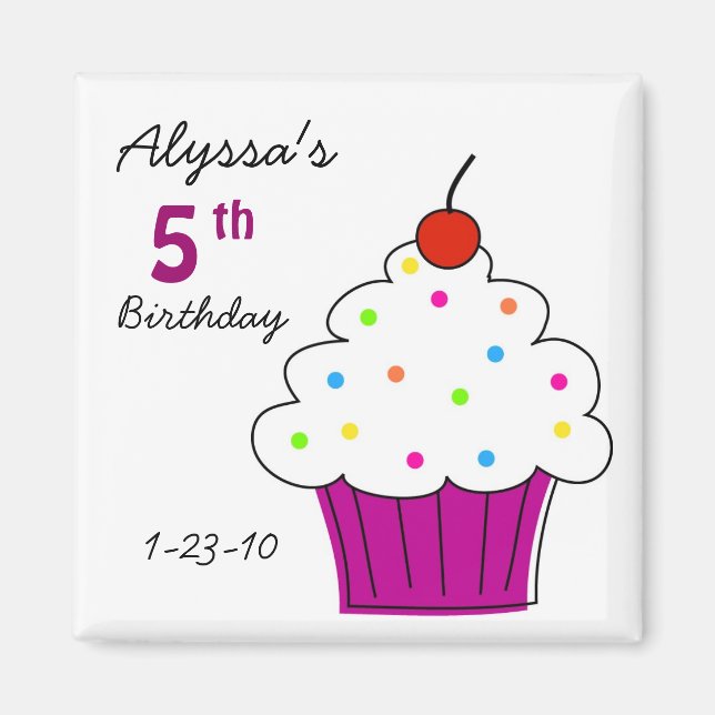 Cupcake Magnets d'anniversaire (Devant)