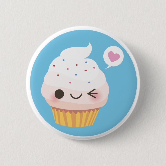 Cupcake Mania! Vanilla 2 Inch Round Button (Front)