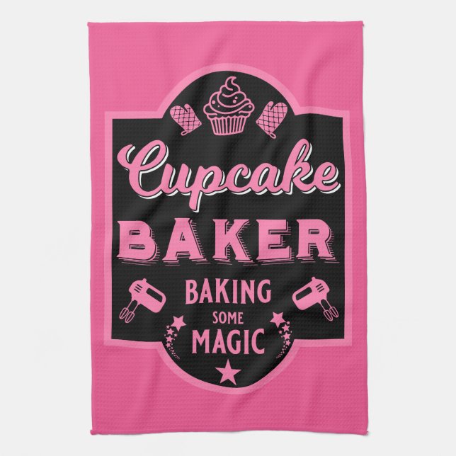 Cupcake Master Baker Kitchen Towel (Vertical)