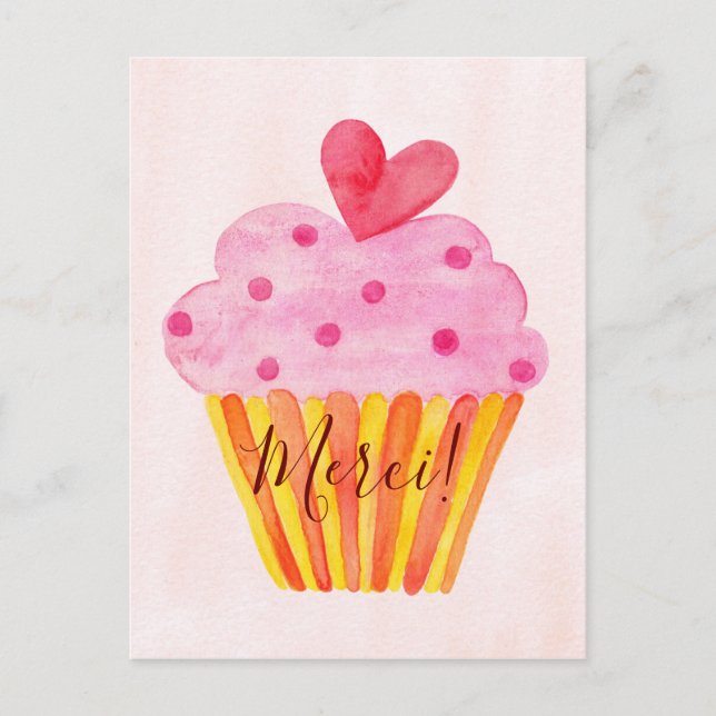 Cupcake merci Carte postale - Merci (Devant)