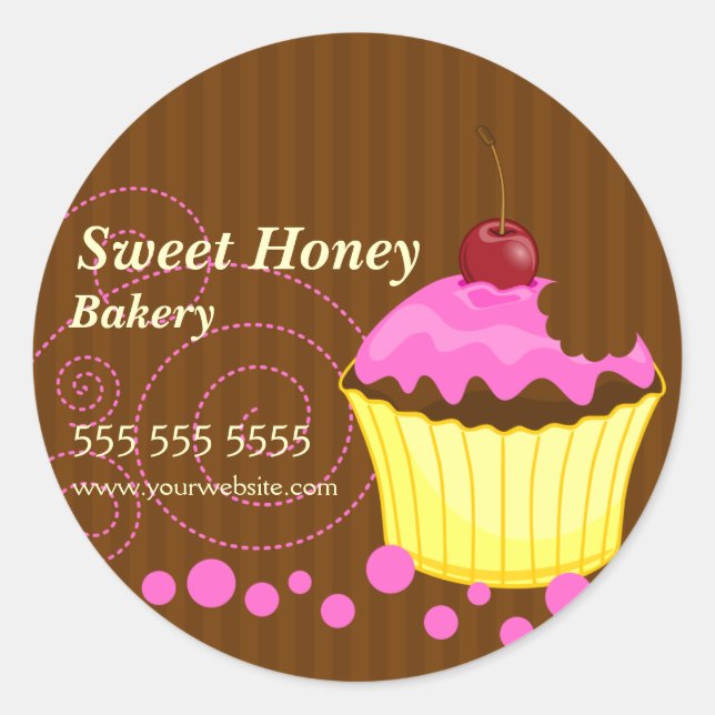 Cupcake mignon Avec Stickers Boulangerie Cerise (Devant)