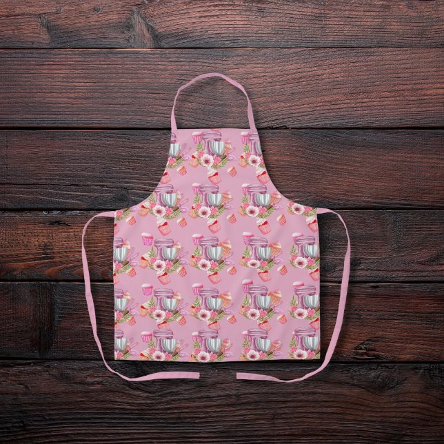 Cupcake & Mixer Pink Apron (Creator Uploaded)