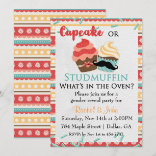 Cupcake or Stud Muffin Baby Shower Invitation