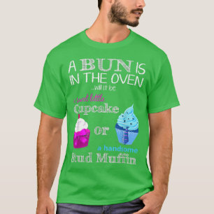 Cupcake Or Stud Muffin Gender Reveal Boy Or Girl  T-Shirt