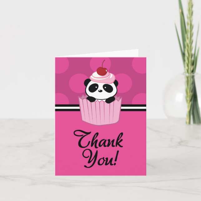 Cupcake Panda Carte de remerciements (Devant)