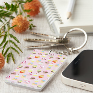Cupcake Party Keychain