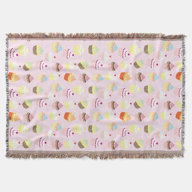 Cupcake Party Throw Blanket (Front)