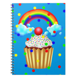 Cupcake Party with Rainbow & Sprinkles Notebook