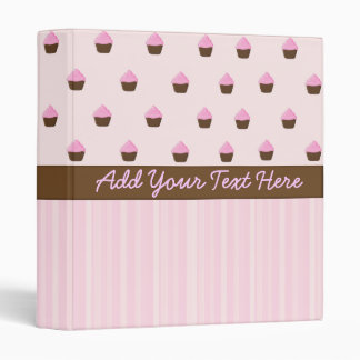 Cupcake Pattern and Stripes Binder