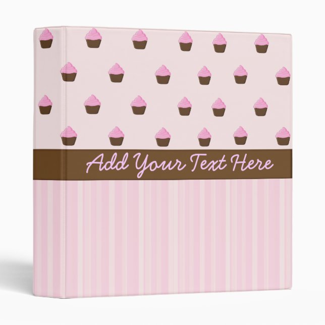 Cupcake Pattern and Stripes Binder (Front/Spine)