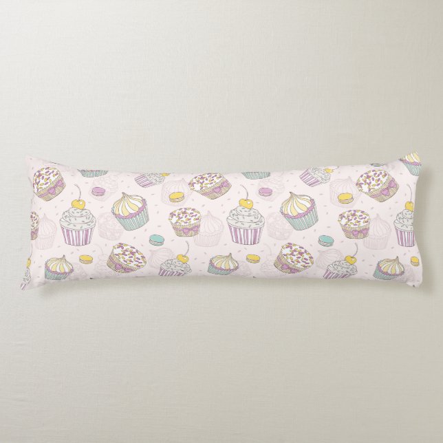 Cupcake Pattern Body Pillow (Front)