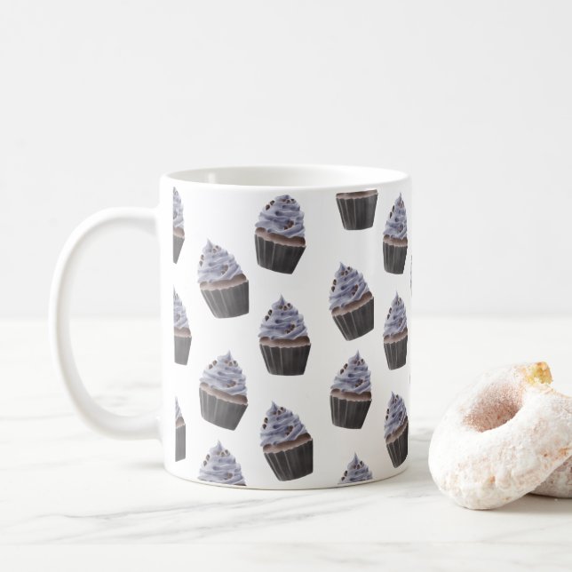 Cupcake Pattern Coffee Mug (With Donut)