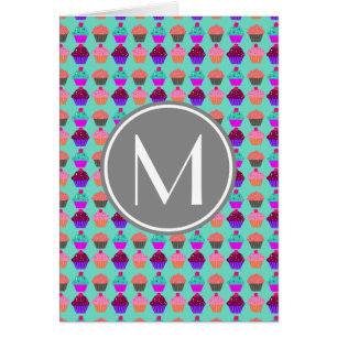 Cupcake Pattern Custom Monogram
