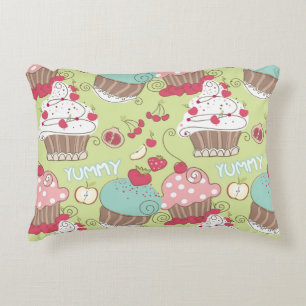 Cupcake pattern decorative pillow