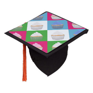 Cupcake Pattern Graduation Cap Topper