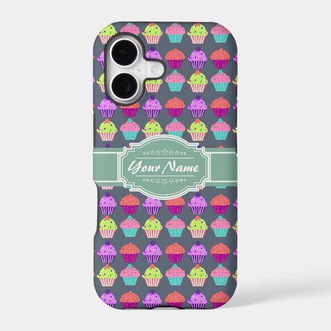 Cupcake Pattern MintPersonalized Name (Back)