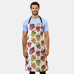 Cupcake Pattern, Muffin Pattern, Chocolate, Hearts Apron