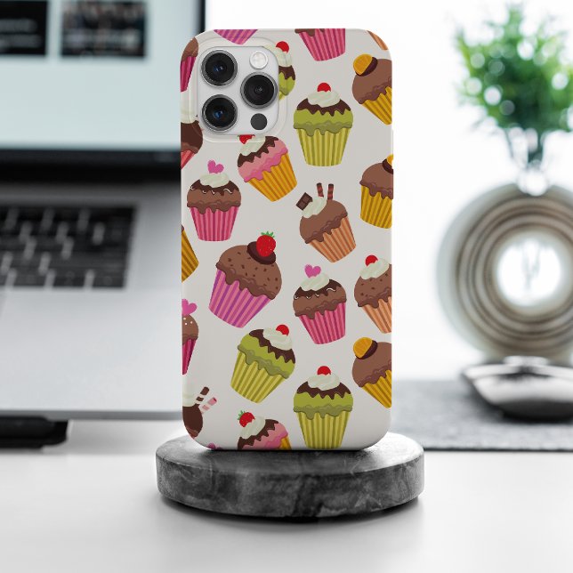Cupcake Pattern, Muffin Pattern, Chocolate, Hearts Case-Mate iPhone Case (Creator Uploaded)