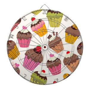Cupcake Pattern, Muffin Pattern, Chocolate, Hearts Dartboard