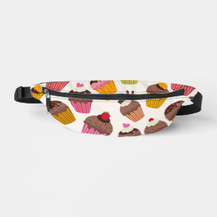 Cupcake Pattern, Muffin Pattern, Chocolate, Hearts Fanny Pack