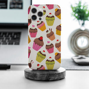 Cupcake Pattern, Muffin Pattern, Chocolate, Hearts iPhone 15 Pro Max Case