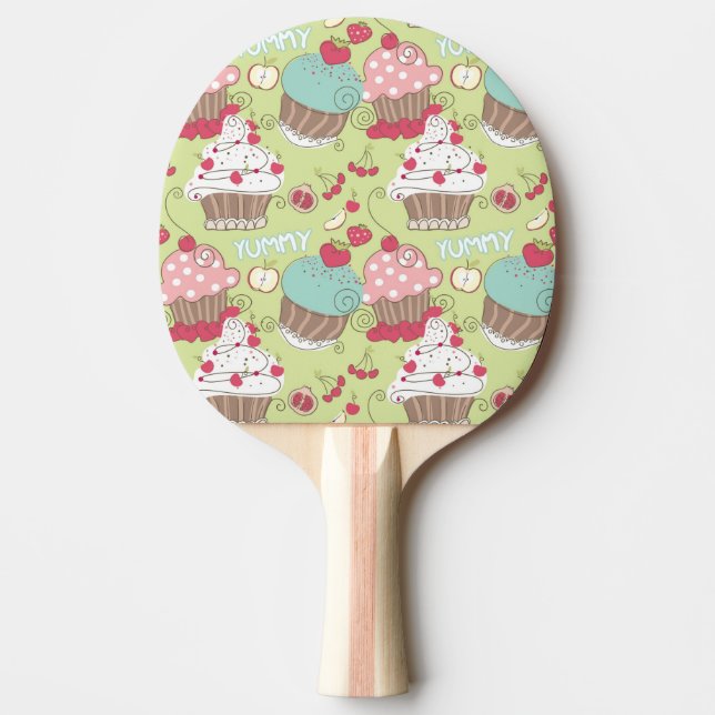Cupcake pattern ping pong paddle (Front)
