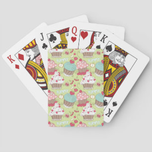 Cupcake pattern playing cards