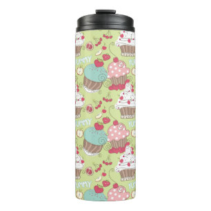 Cupcake pattern thermal tumbler