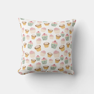 Cupcake Pattern Throw Pillow