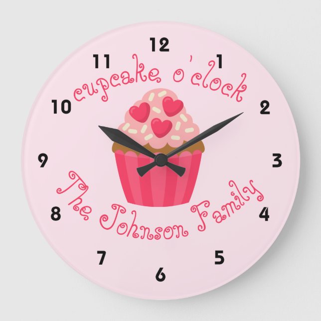 Cupcake Personalized Kitchen Clock (Front)