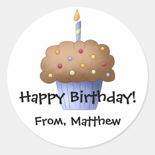 Cupcake Personalized Sticker (Front)