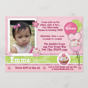 Cupcake Pink Invitation ADORABLE (photo)