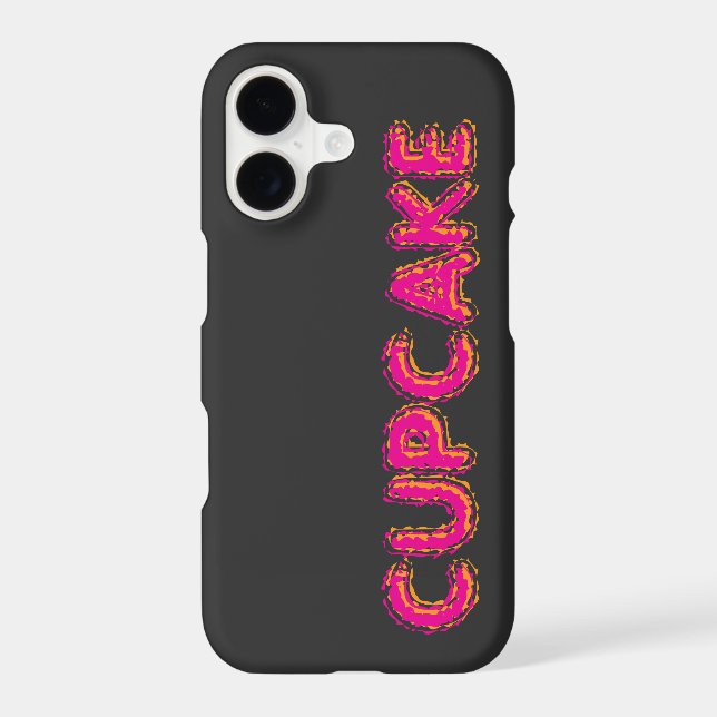 Cupcake Pink Text Custom Black  (Back)