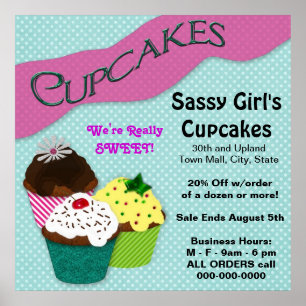 CUPCAKE POSTER - GRANDE PUBLICITÉ-PERSONNALISER
