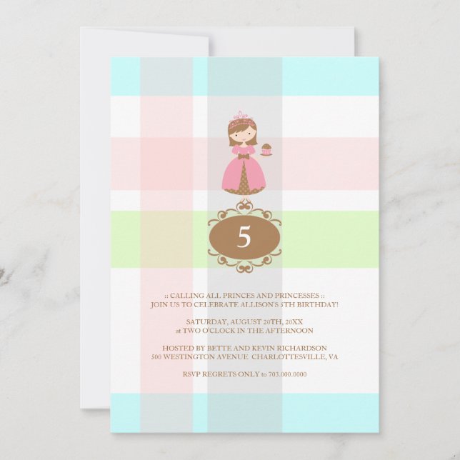 Cupcake Princess Invitations de fête d'anniversair (Devant)