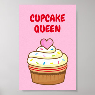 Cupcake Queen baking NAME sign poster