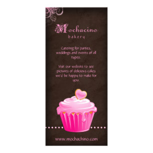 Cupcake Rack Card Brochure Cute Pink