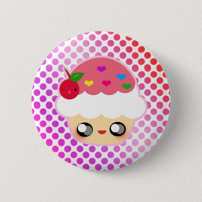 Cupcake Rainbow 2 Inch Round Button (Front)