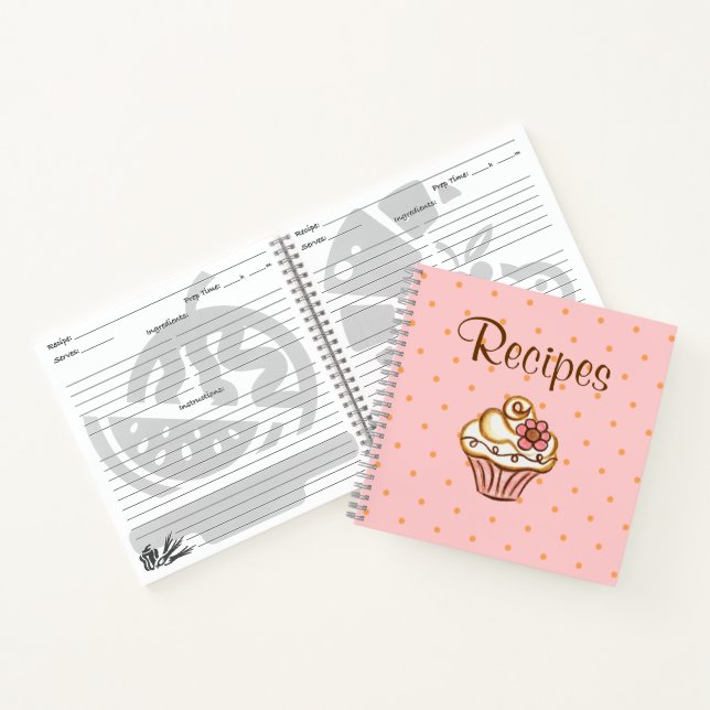 Cupcake Recipe Cookbook Gift Notebook (Inside)