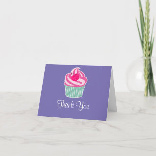Cupcake rose avec Merci de cerisier Potté Polka