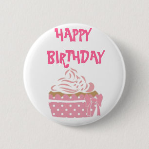 Cupcake rose Badge d'anniversaire