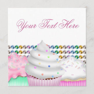Cupcake Rose Candy Buffet Party Invitation